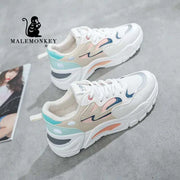 Baskets compensées femmes Beautysky blanches avec détails colorés et semelle épaisse pour un style tendance