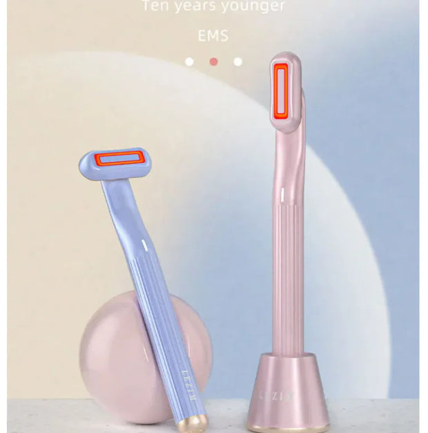 Appareil de massage facial innovant de Beautysky en bleu et rose pour un soin anti-âge
