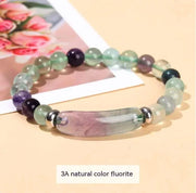 Beautysky natural stone bracelet for women featuring 3A natural color fluorite beads in various shades