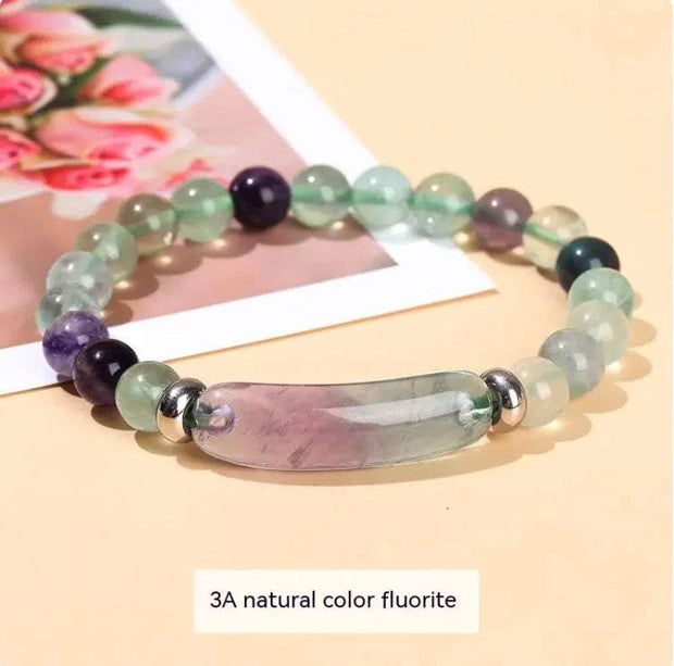 Beautysky natural stone bracelet for women featuring 3A natural color fluorite beads in various shades