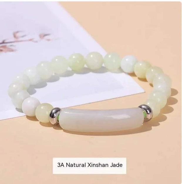 Beautysky natural stone bracelet for women featuring 3A Natural Xinshan Jade beads and a stylish design