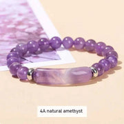 Beautysky natural stone bracelet for women made with natural amethyst beads and silver accents
