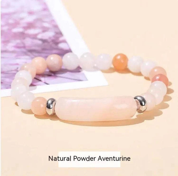 Beautysky Natural Stone Bracelet for Women Crafted with Pink Aventurine and Elegant Beads