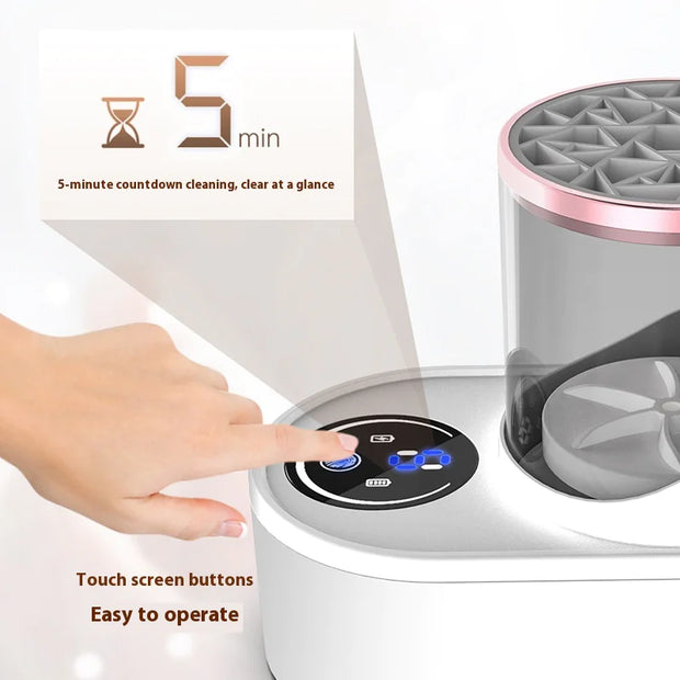 Nettoyeur pinceaux maquillage électrique avec écran tactile pour un nettoyage facile en 5 minutes