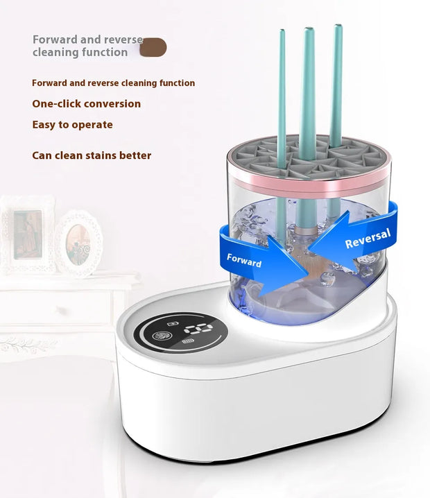 Nettoyeur pinceaux maquillage électrique Beautysky avec fonction de nettoyage avant et arrière et design facile à utiliser