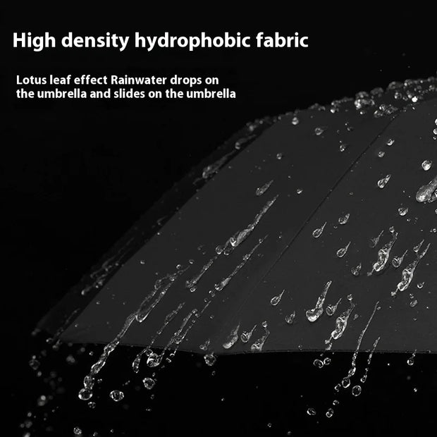 Parapluie tempête 84 baleines en tissu hydrophobe avec effet lotus, résistant à la pluie