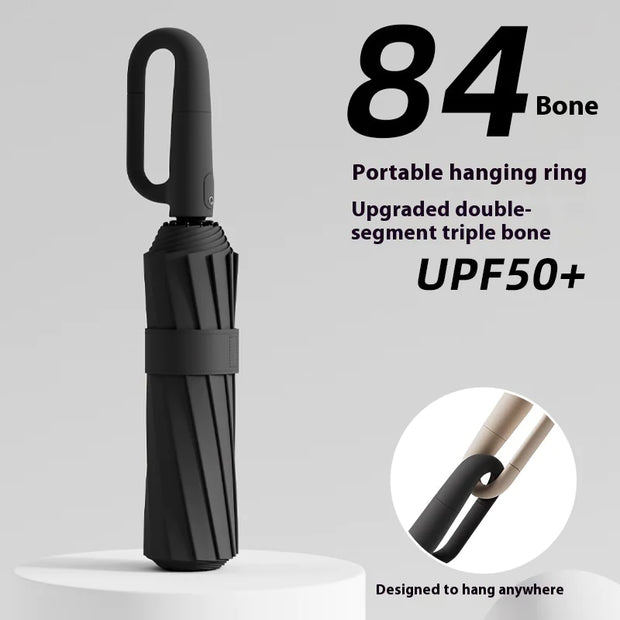 Parapluie tempête 84 baleines avec une poignée portable et une protection UPF50+