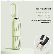 Parapluie tempête 84 baleines dans un design vert matcha, idéal pour un grand abri sous la pluie