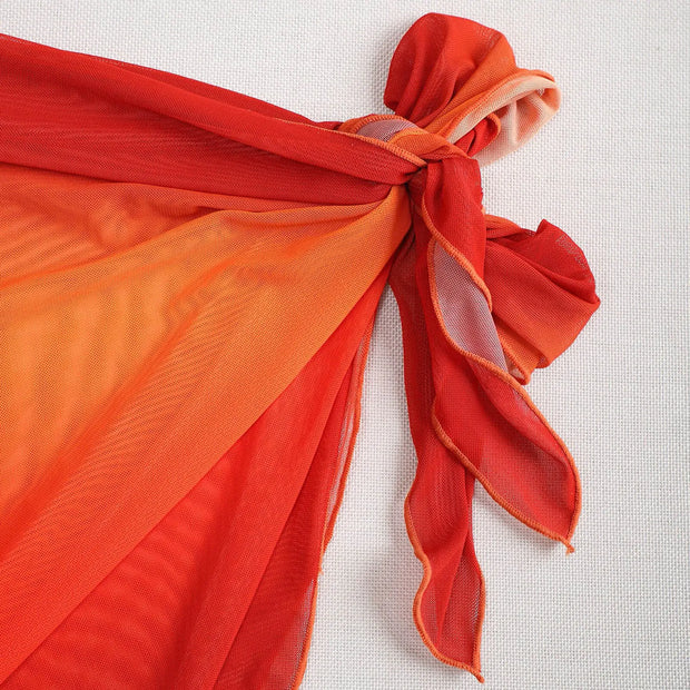 Paréo de plage femme Beautysky en dégradé orange, élégant et fonctionnel.