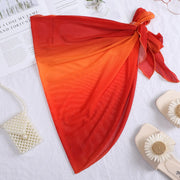 Paréo de plage femme Beautysky en dégradé orange élégant et léger.