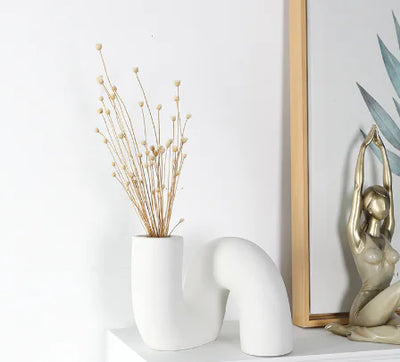Nordic Ceramic Vase for Dried Flowers - Minimalist Decor