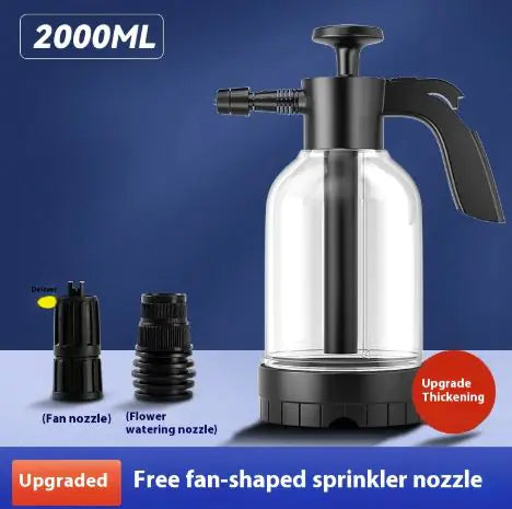 Pulvérisateur mousse avec buse réglable de 2000ML avec buse en forme de ventilateur et buse pour arroser les fleurs