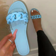 Candy Color Casual Flat Round Head Sandals and Slippers
