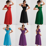 Collection de robes élégantes femme Beautysky en rouge, noir, vert, bleu et violet avec manches bouffantes