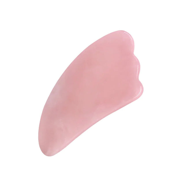 Outil de massage en pierre rose pour le visage, parfait pour utiliser avec un rouleau facial jade