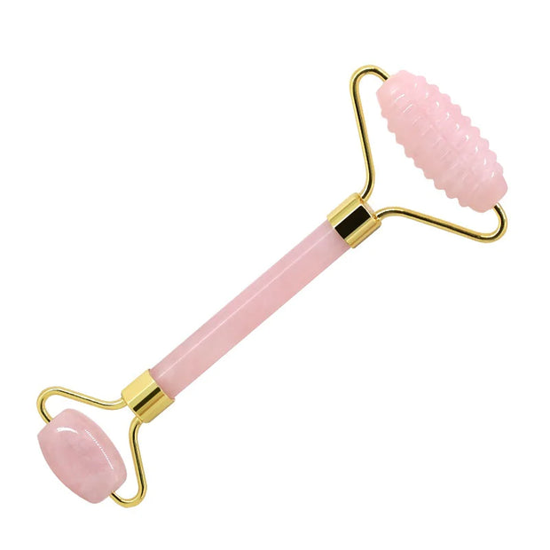Rouleau facial jade Beautysky en quartz rose pour le massage et la détente de la peau