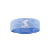 Bandeau fitness Beautysky en bleu avec logo pour un maintien optimal lors de l'entraînement