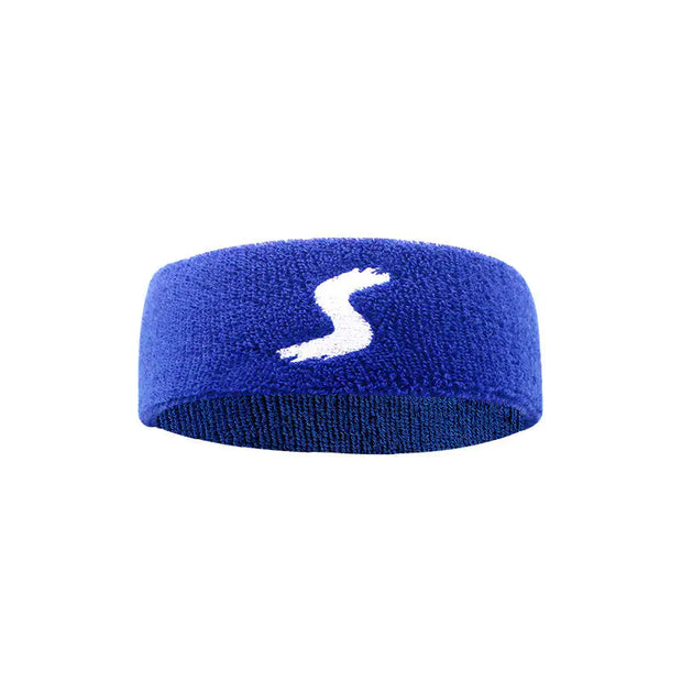 Bandeau fitness bleu Beautysky avec logo blanc pour un confort optimal lors de l'entraînement