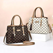 Sac à bandoulière élégant Beautysky en noir et blanc avec des poignées en simili cuir
