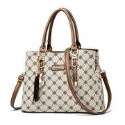 Sac à bandoulière élégant Beautysky avec motifs raffinés et anses en cuir marron