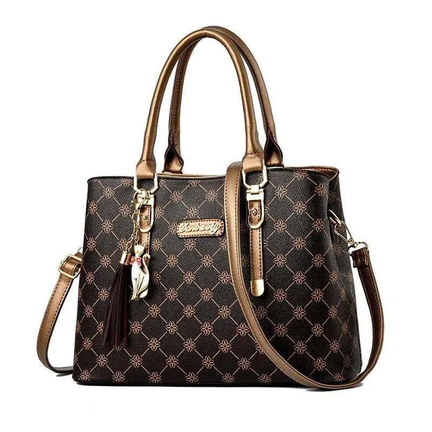 Sac à bandoulière élégant Beautysky en simili cuir avec motif élégant et étiquette décorative