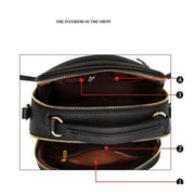 Intérieur du sac à main cuir tendance Beautysky avec plusieurs compartiments et fermeture zippée