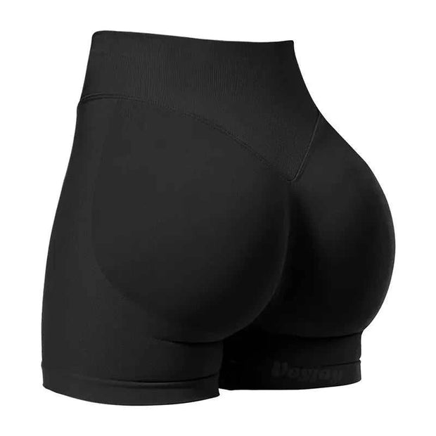 Short de yoga taille haute en noir pour un confort optimal lors des séances d'entraînement