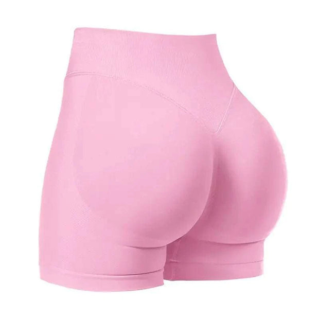 Short de yoga taille haute Beautysky en rose pour confort et liberté de mouvement durant les séances d'entraînement
