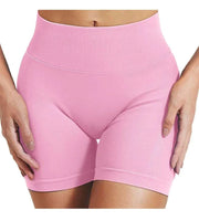 Short de yoga taille haute Beautysky en rose avec ceinture élastique pour un confort optimal