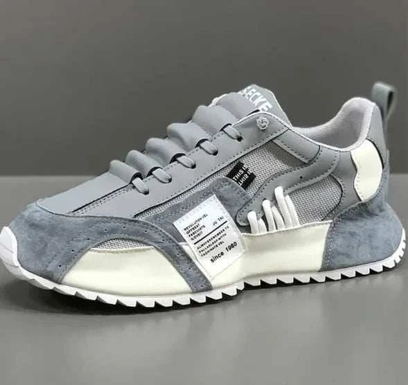 Sneakers tendance unisexes Beautysky en gris avec détails en suède et mesh pour un style moderne