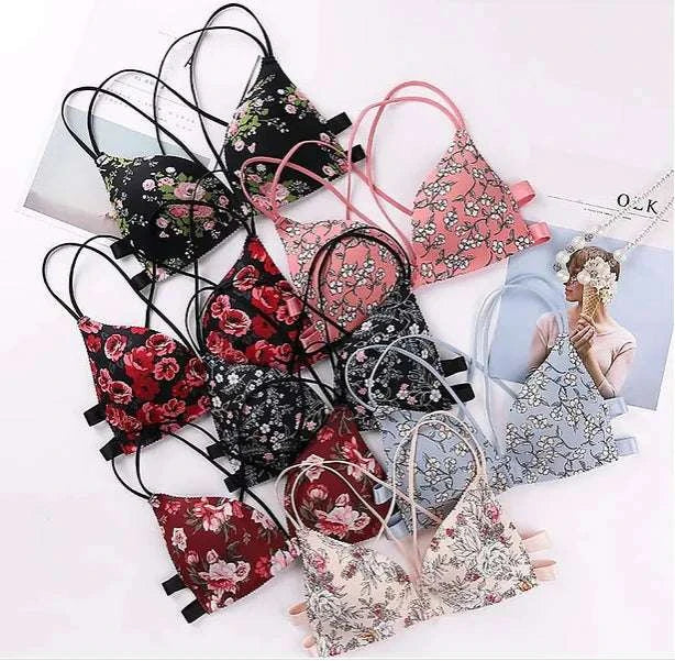 Ensembles soutien-gorge confortables avec motifs floraux colorés pour un look chic et léger