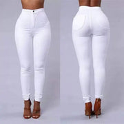 Jean skinny taille haute pour femmes.
