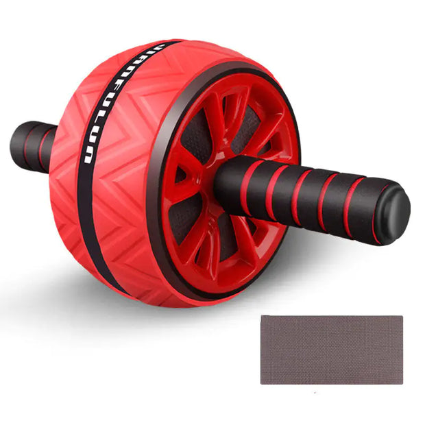 Roue abdominale exercice en rouge avec poignées confortables pour un entraînement efficace des abdominaux
