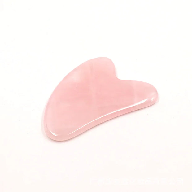 Gua Sha en jade naturel rose de Beautysky pour les soins du visage et le massage de la peau