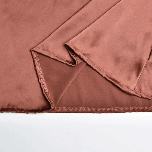Robe fourreau sexy en satin à lacets et dos nu, couleur pure, col bas, style sac banane.