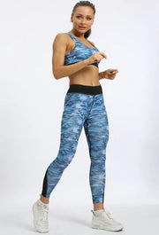 Women's camouflage yoga jumpsuit from Beautysky, offering style and comfort for yoga sessions.