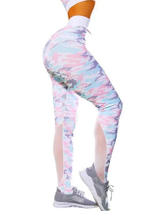 Combinaison de yoga camouflage pour femme Beautysky, extensible et confortable.
